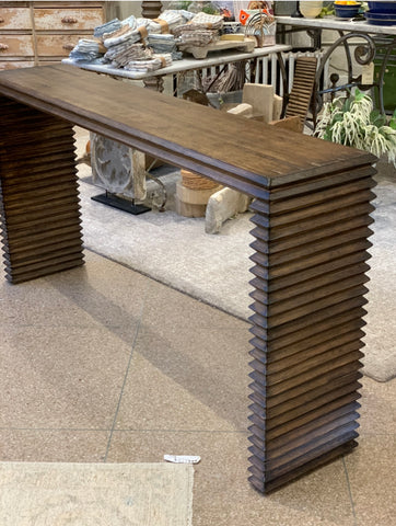 Stacked console table