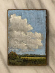 French gouache painting on antique board