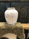 Vintage white painted vase