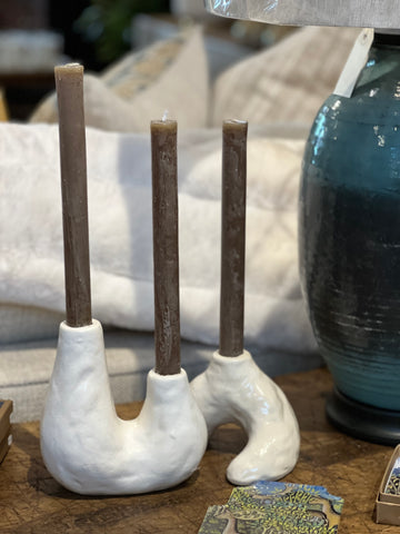 Set of ceramic vase/candle holders